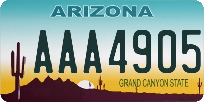 AZ license plate AAA4905