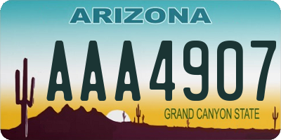 AZ license plate AAA4907