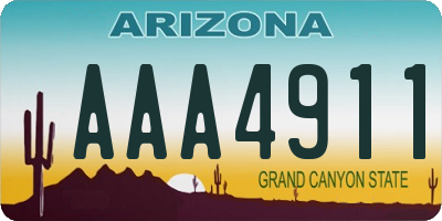 AZ license plate AAA4911