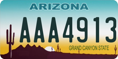 AZ license plate AAA4913