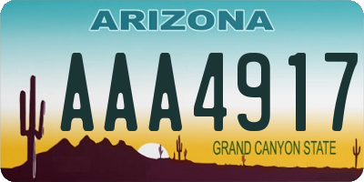 AZ license plate AAA4917