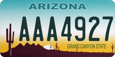 AZ license plate AAA4927