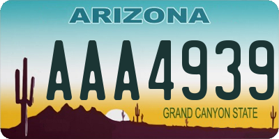 AZ license plate AAA4939