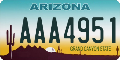 AZ license plate AAA4951