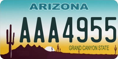 AZ license plate AAA4955