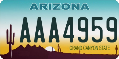 AZ license plate AAA4959