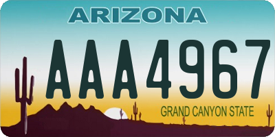 AZ license plate AAA4967