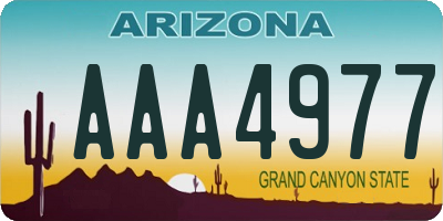 AZ license plate AAA4977