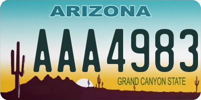 AZ license plate AAA4983