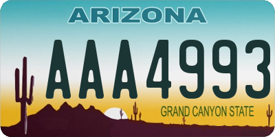 AZ license plate AAA4993