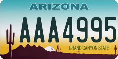 AZ license plate AAA4995