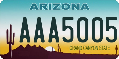 AZ license plate AAA5005