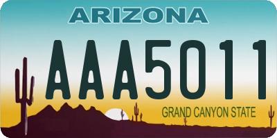 AZ license plate AAA5011