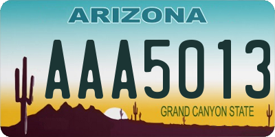 AZ license plate AAA5013