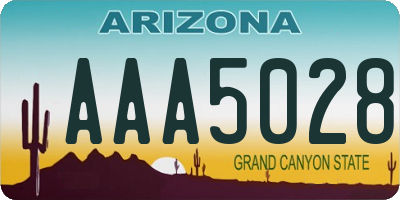 AZ license plate AAA5028