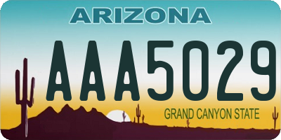 AZ license plate AAA5029