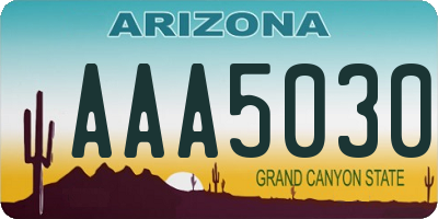 AZ license plate AAA5030