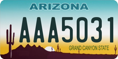 AZ license plate AAA5031