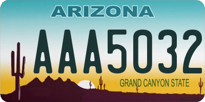 AZ license plate AAA5032