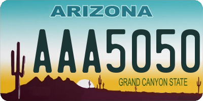 AZ license plate AAA5050