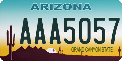 AZ license plate AAA5057