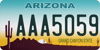 AZ license plate AAA5059