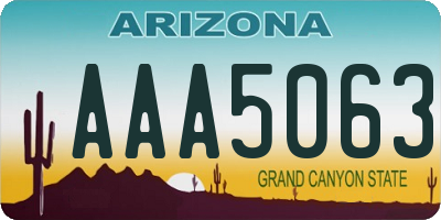 AZ license plate AAA5063