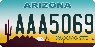 AZ license plate AAA5069