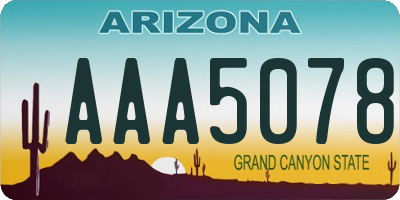 AZ license plate AAA5078