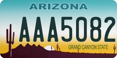 AZ license plate AAA5082