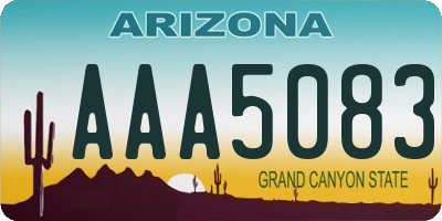 AZ license plate AAA5083