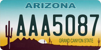 AZ license plate AAA5087