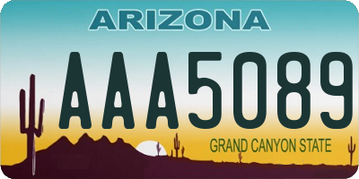 AZ license plate AAA5089