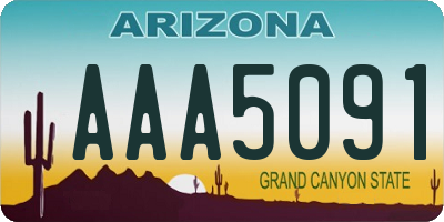 AZ license plate AAA5091