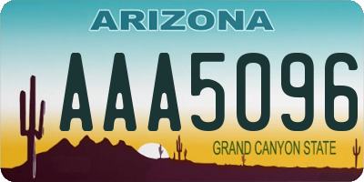 AZ license plate AAA5096