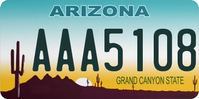 AZ license plate AAA5108