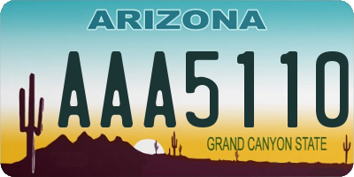 AZ license plate AAA5110