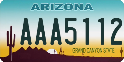 AZ license plate AAA5112
