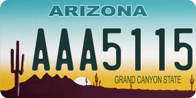 AZ license plate AAA5115