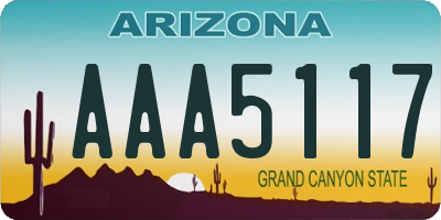 AZ license plate AAA5117