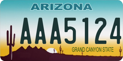 AZ license plate AAA5124