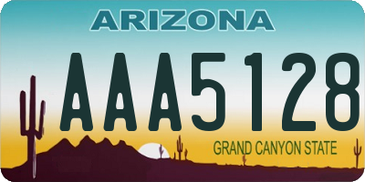 AZ license plate AAA5128