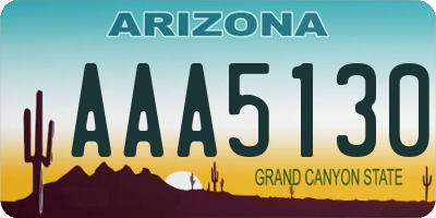 AZ license plate AAA5130