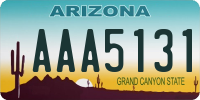 AZ license plate AAA5131