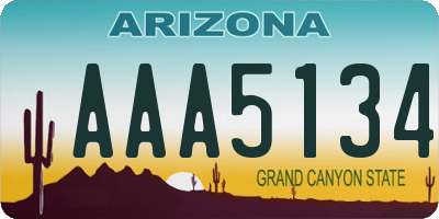 AZ license plate AAA5134