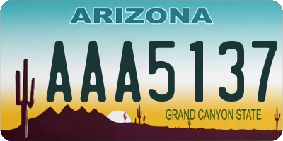 AZ license plate AAA5137