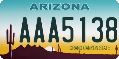 AZ license plate AAA5138