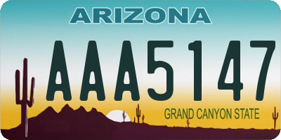 AZ license plate AAA5147