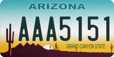 AZ license plate AAA5151