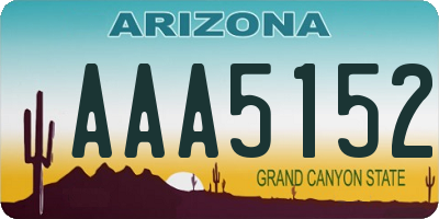 AZ license plate AAA5152